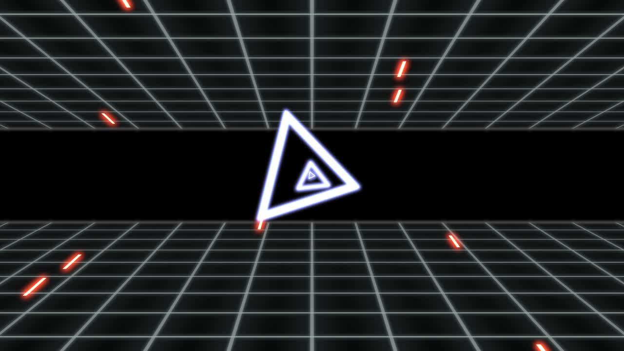 Striking black and  white checkered pattern with blue triangle at center