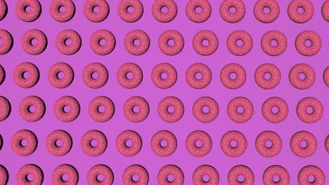 animación abstractamente colorida, el fondo de rosquillas brillantes. renderización en 3d
