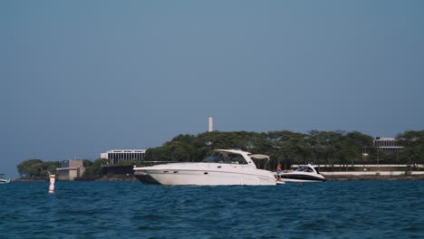 Speed-Boat-resting-in-Lake-Michigan