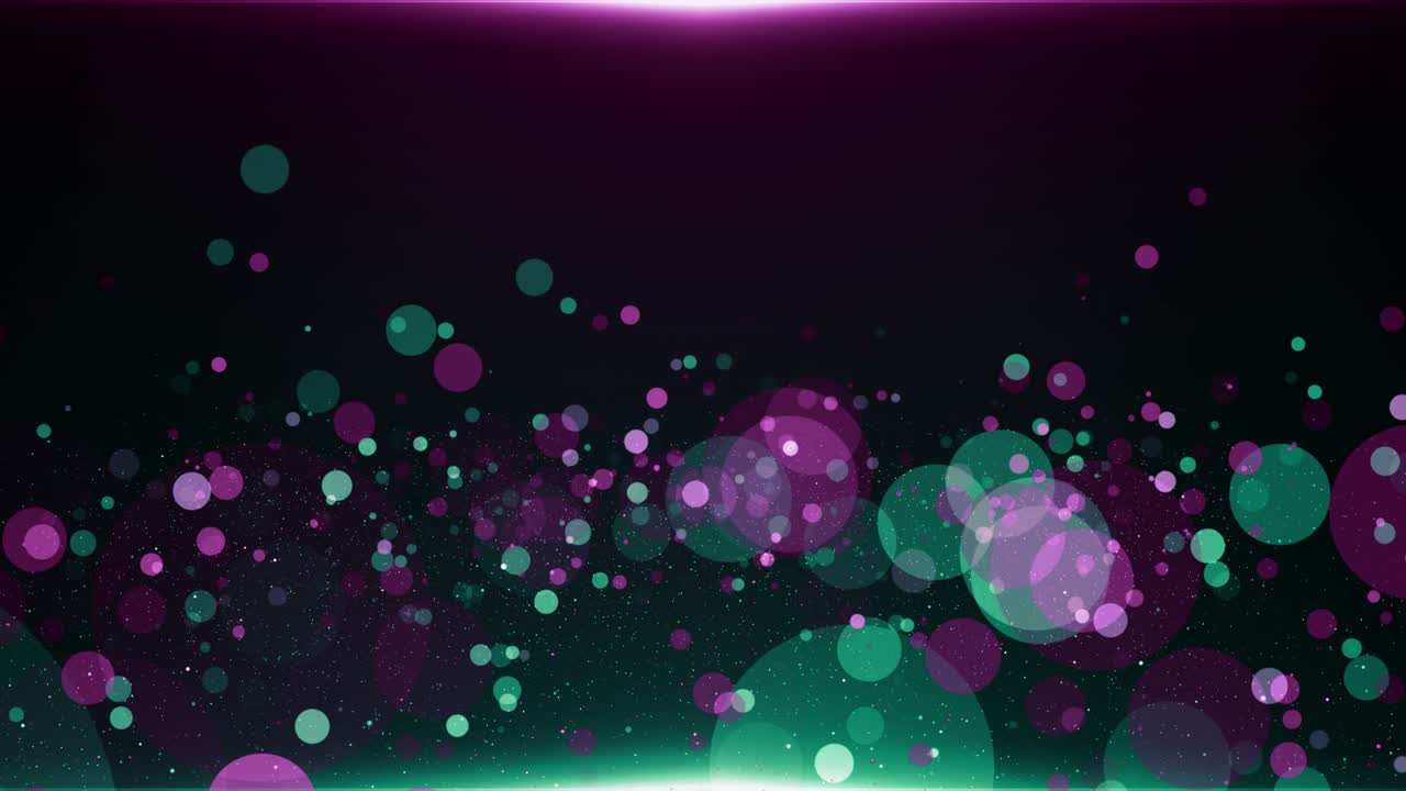 Particelle verdi e rosa per titoli di trailer di giochi ed eventi, sfondo cinematografico per palcoscenici di concerti in loop.