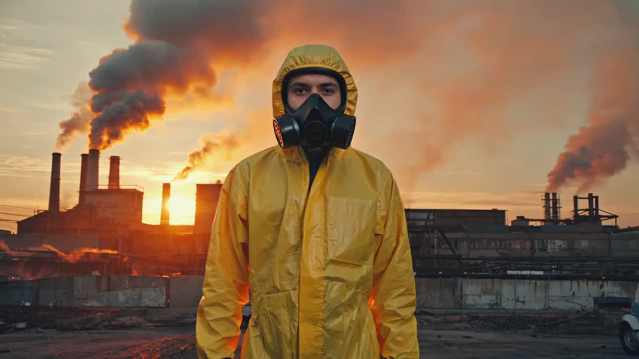 Hazmat Suit in Industrial Area