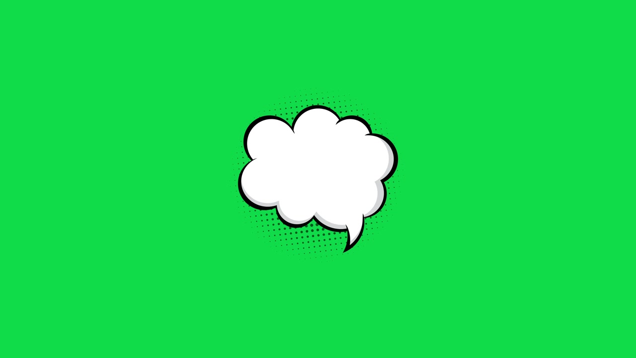 Animated Comic Book Style Speech Bubble on Green Screen