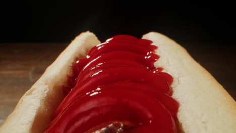 hot dog with ketchup