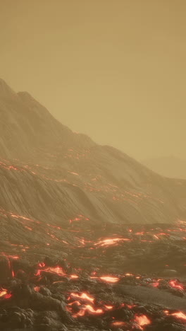 lava flowing on a volcanic planet