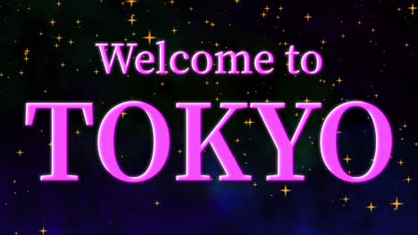 bienvenido a tokio mensaje de texto animación gráficos de movimiento