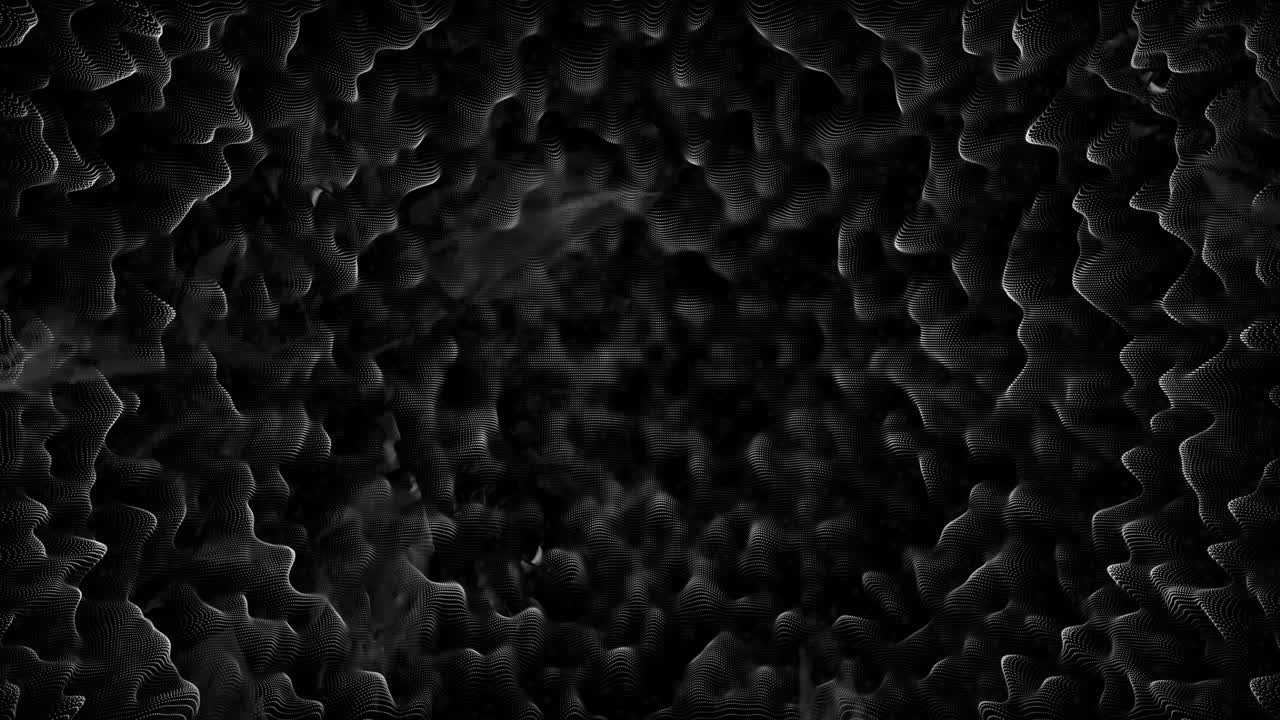 Abstract wavy lines forming tunnel animation over dark background