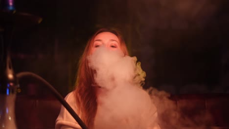 woman smoking hookah