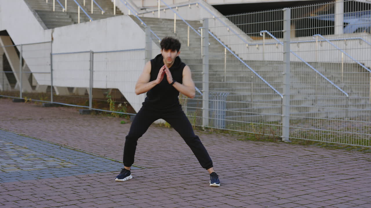 Man doing outdoor workout