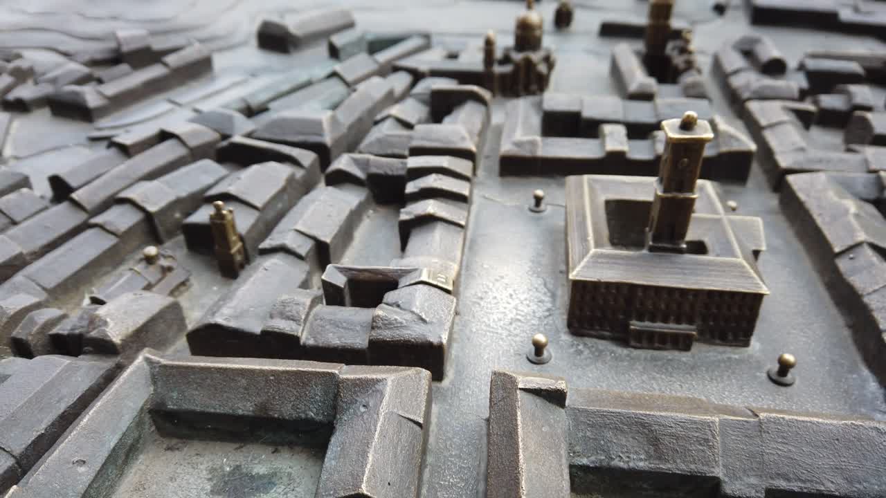 Metal city model. 3D model