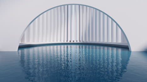 water surface with creative geometric structure, 3d rendering.