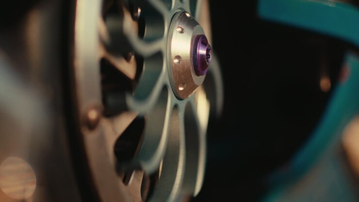 Close-up of a complex metal part