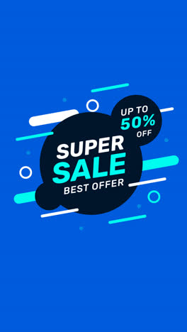 motion graphic of abstract super sale banner concept