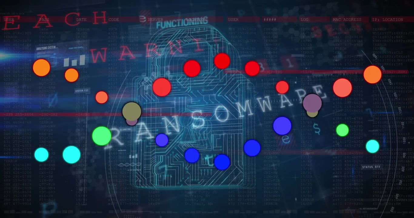 Animation of data processing over dna strand and padlock