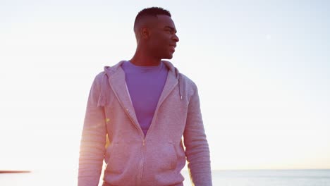 african american male doing cardio fitness training outdoors