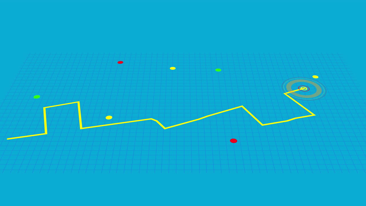 animación de la interfaz de navegación sobre un fondo azul