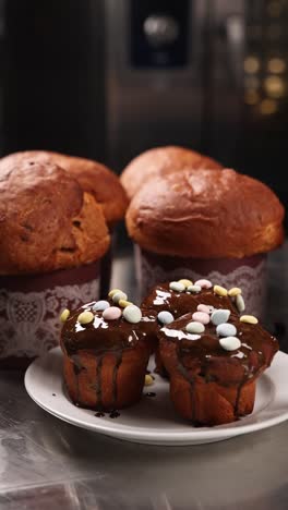 chocolate glazed easter bread/cupcakes