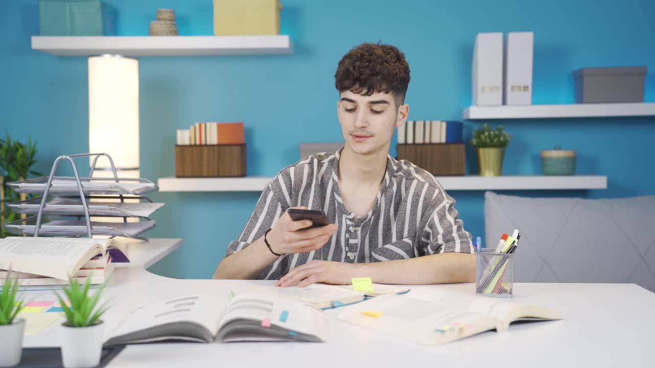 The student is negatively affected by the phone. He can't complete his class because of the phone.