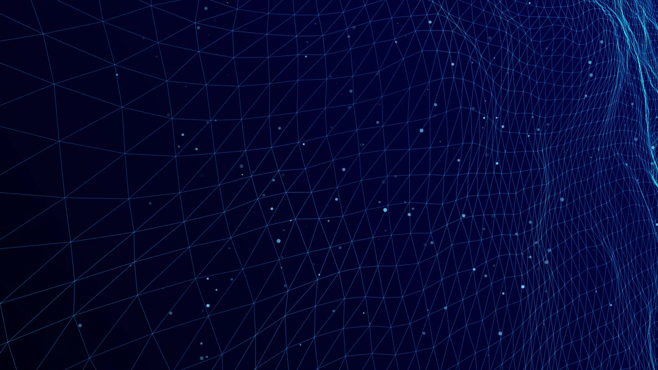 Abstract Digital Network Mesh with Floating Particles
