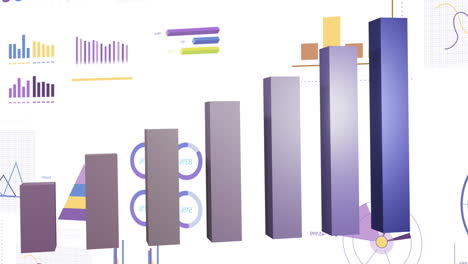 animación del procesamiento de datos financieros sobre un fondo blanco