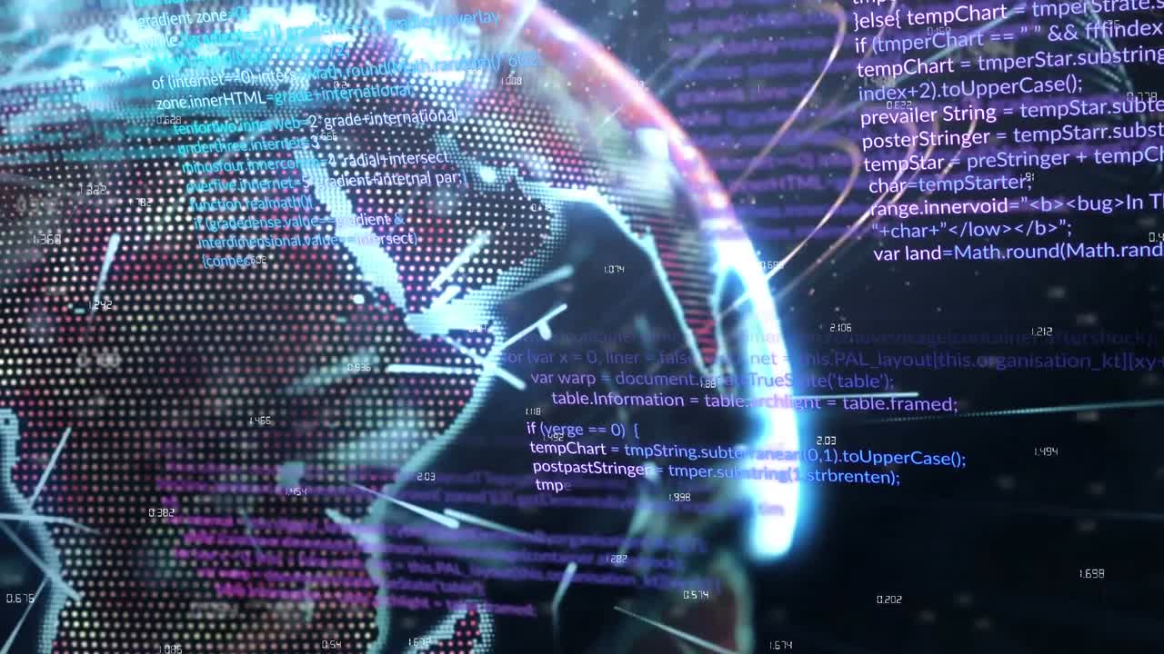 Animation of data processing over globe