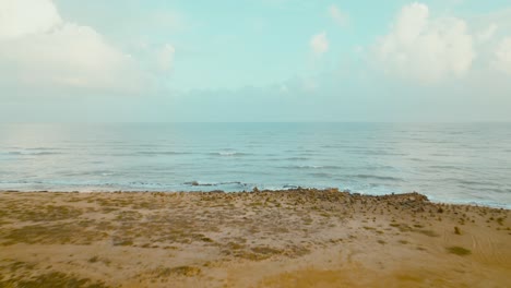 aerial view of a lighthouse in the desert and the sea, the northest point in colombia and southamerica, la guajira, puntagallinas