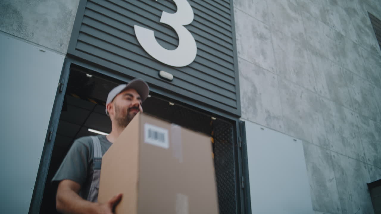 Delivery worker at a logistics warehouse