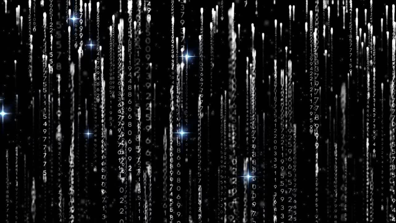 데이터 프로세싱의 애니메이션과 크리스마스에서 내리는 눈.