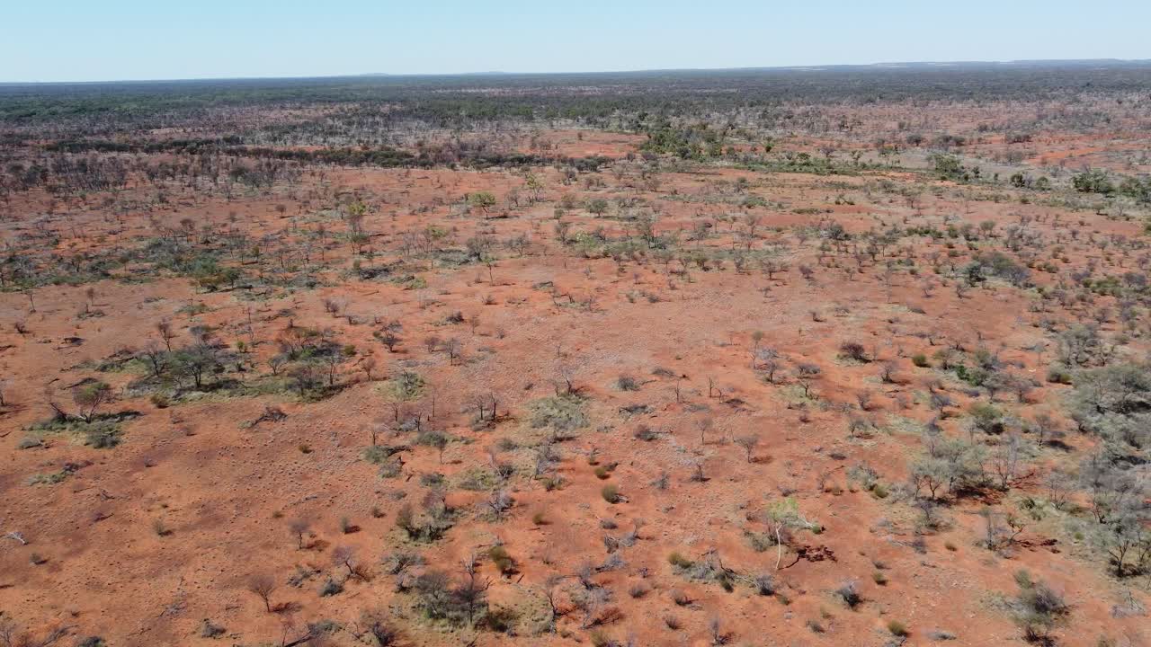 Aerial view of a very deserted land in the Australian Outback