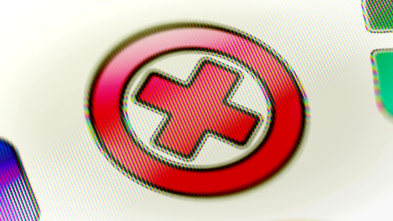 화면에 오류 아이콘이 나타납니다. looping.