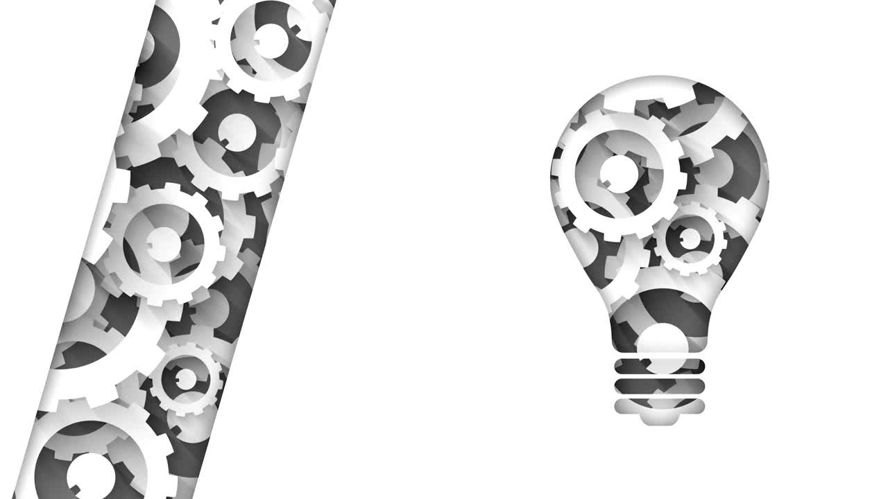 bombilla de luz fondo industrial abstracto con engranajes