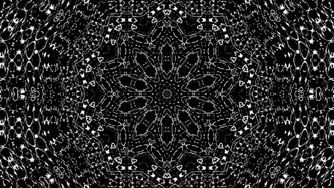 wavy point, circle shape, black and white color, on black background