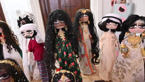 traditional arabic dolls in traditional arabic dress displayed the historical neighborhood of al fahidi, dubai, united arab emirates