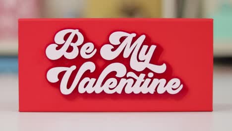 red gift box with be my valentine sign, handmade valentine day gift