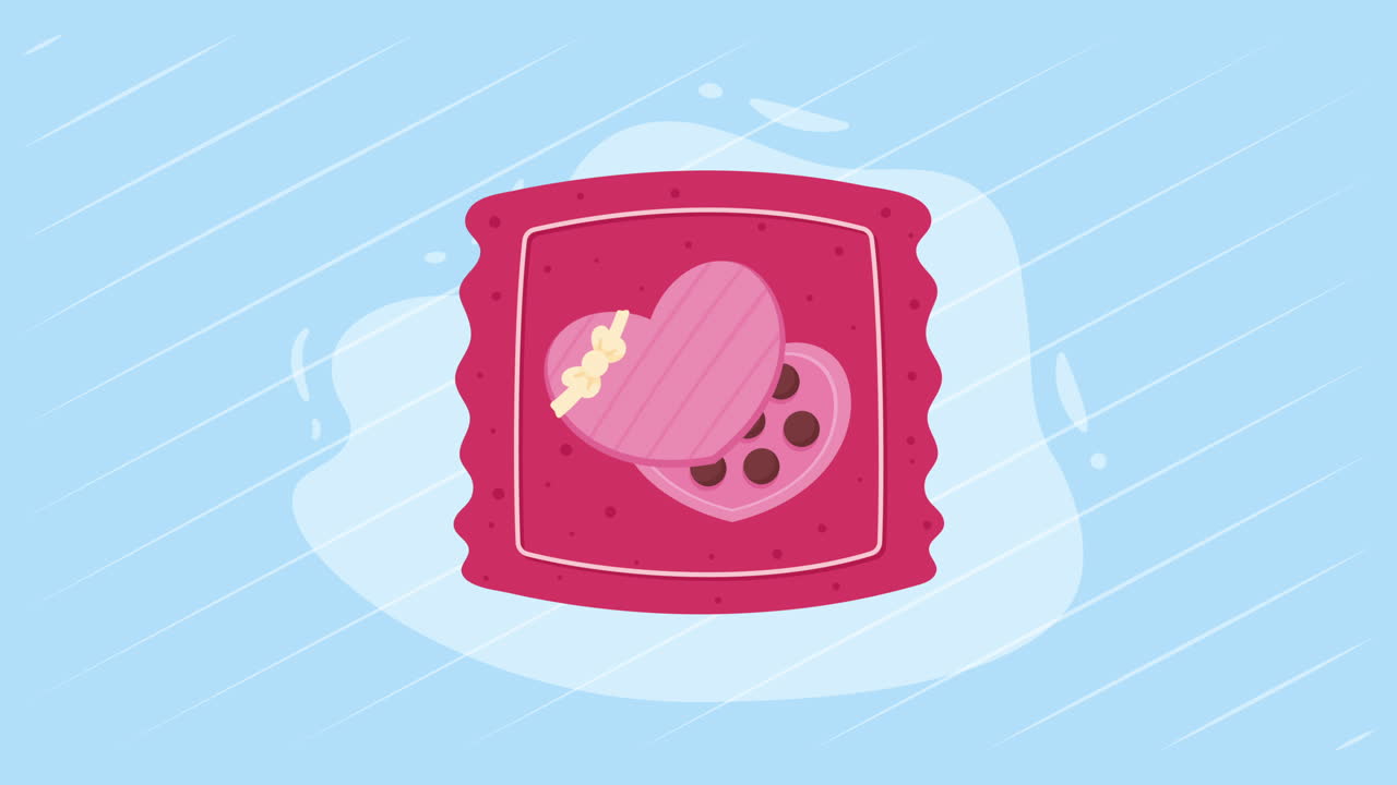 심장 모양의 분홍색 초콜릿 상자