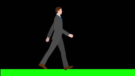 a walking businessman in a suit seen from the side. video background material