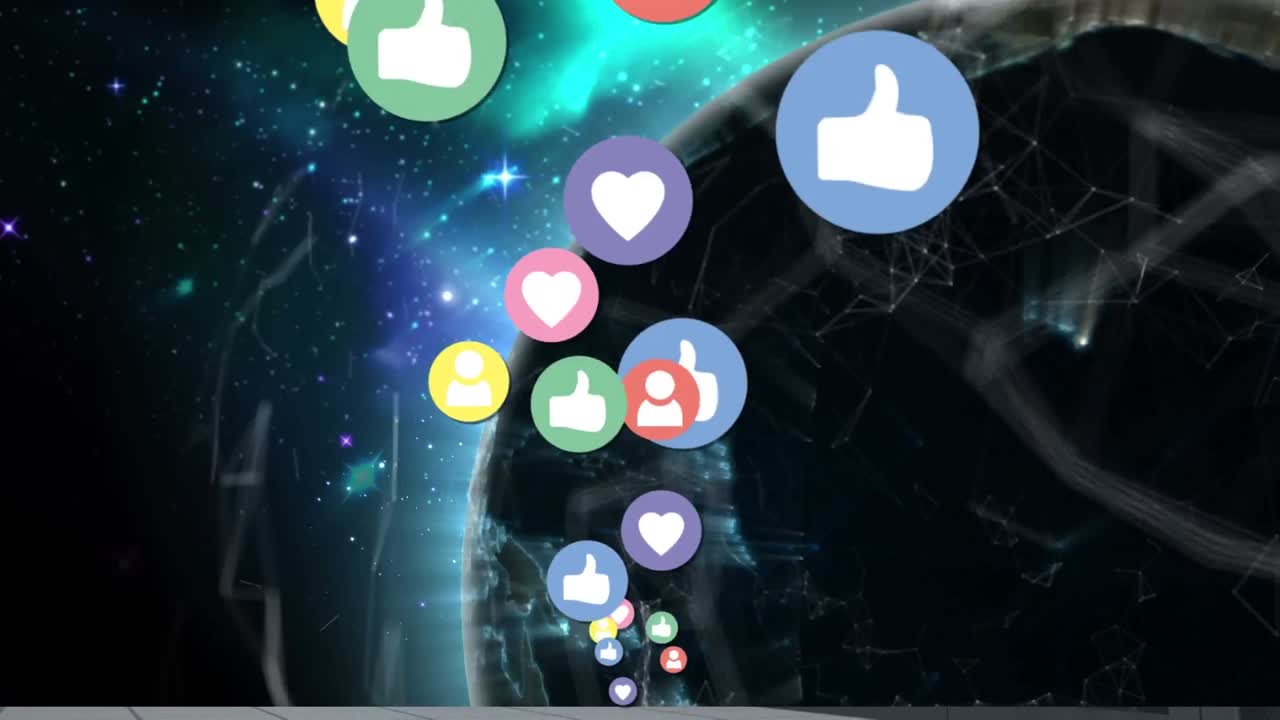 전 세계 소셜 미디어 아이콘의 애니메이션