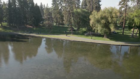 Aerial-view-of-Drake-Park-in-Bend,-Oregon