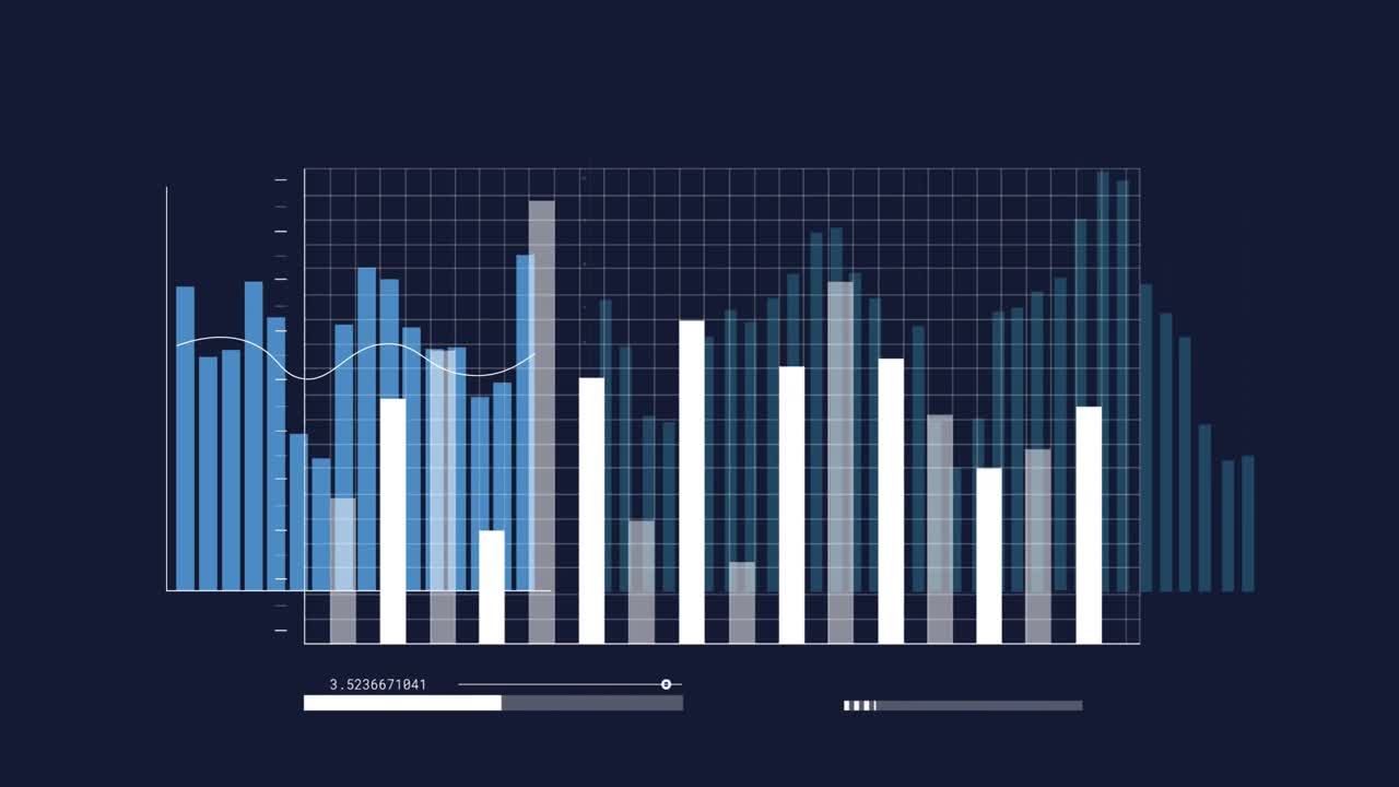 animación de diversos gráficos en el fondo de la marina
