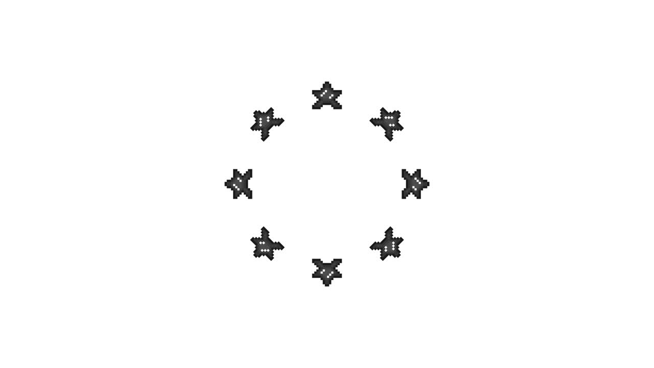 Pixel Art Mini Star Spinning Circle Animated Overlay Transparent 30fps (6)