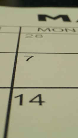 calendar with marked dates