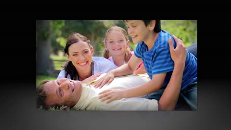 Guante-Blanco-Mostrando-Videos-De-Familia-En-El-Parque.