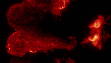 4k abstract motion background of flames, burning heat, dancing fire forming in wave flow seamless loop. energy waves and simulated inferno, flames. seamless loop. 3d rendering