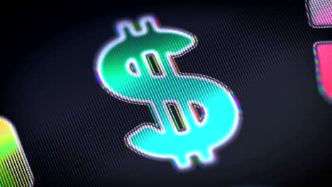 el icono en la pantalla. dólar en bucle.