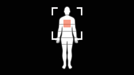 animation of scope scanning over digital human