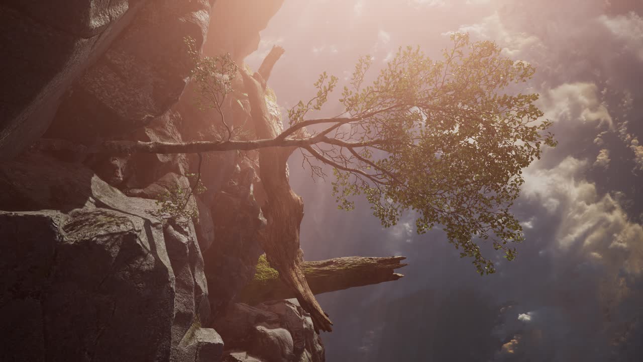 paisaje de la montaña al atardecer. increíble vista desde el pico de la montaña