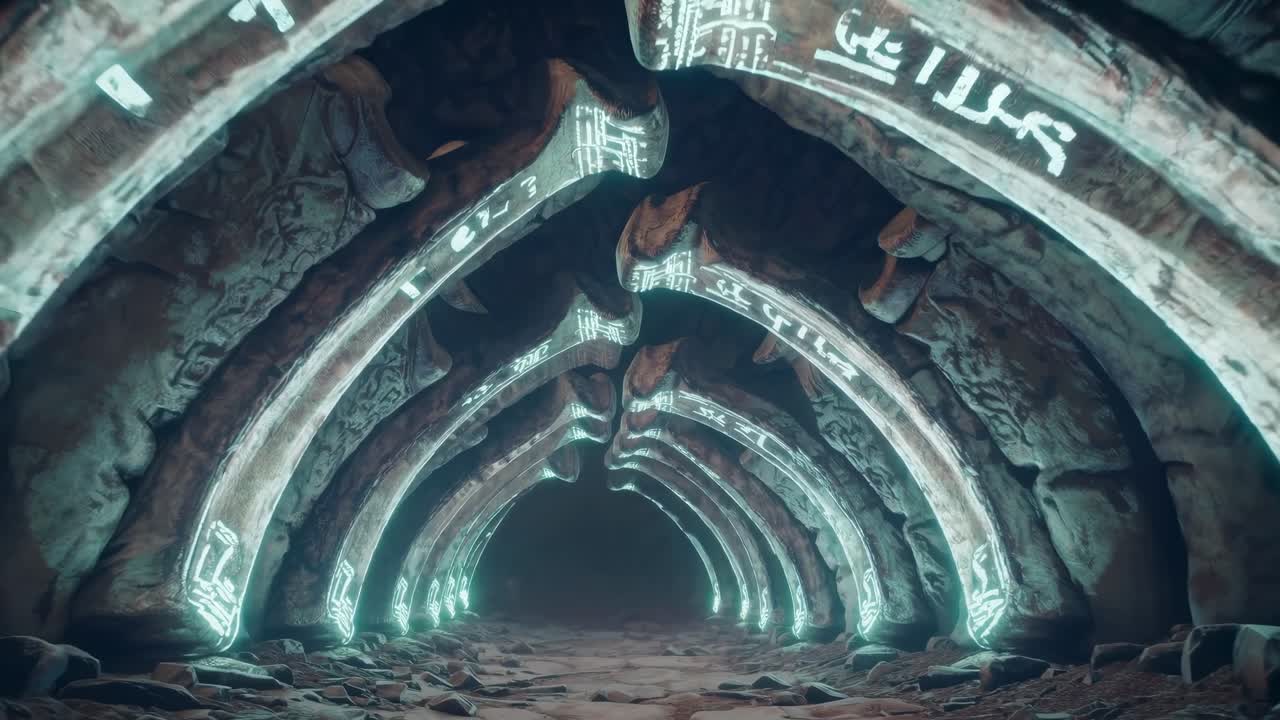 Mysterious Glowing Inscription Cave