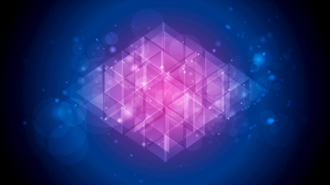 polígono técnico abstracto azul púrpura brillante brillante animación de video