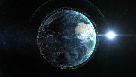 close up of the earth turning on itself