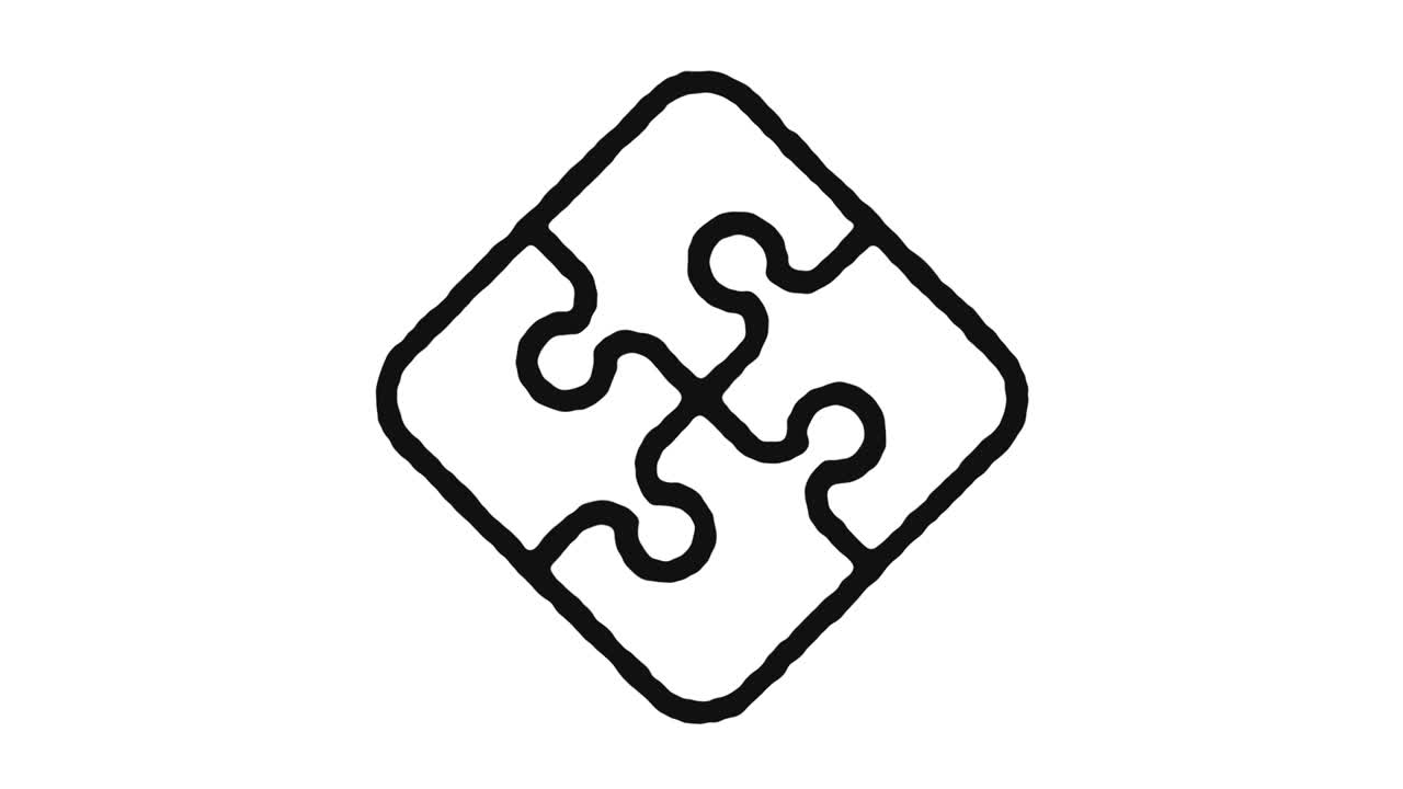 imágenes de animación de iconos de rompecabezas y canal alfa