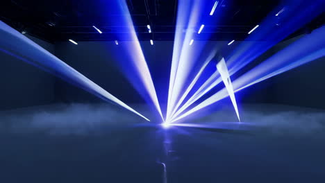 empty studio with laser lights and smoke